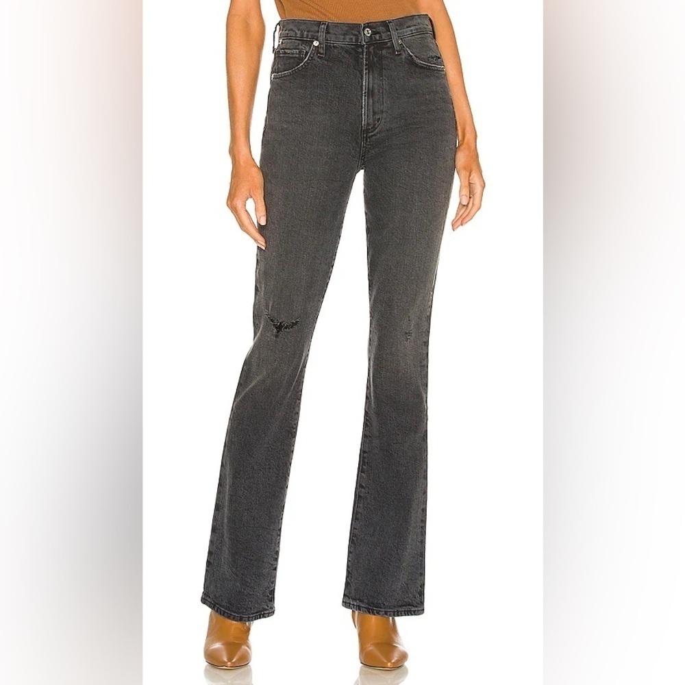 Citizens of Humanity Lilah High Rise Bootcut Long Jeans Anthem Black Denim 29